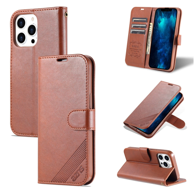 For iPhone 13 Pro AZNS Sheepskin Texture Horizontal Flip Leather Case with Holder & Card Slots & Wallet