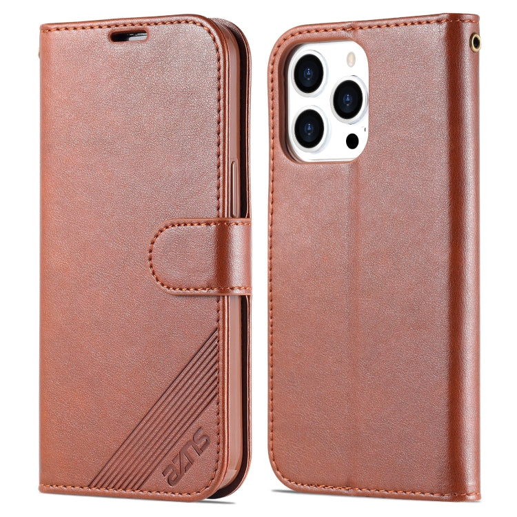 For iPhone 13 Pro AZNS Sheepskin Texture Horizontal Flip Leather Case with Holder & Card Slots & Wallet