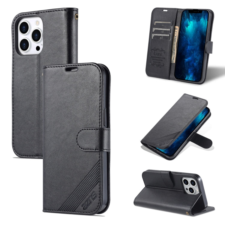 For iPhone 13 Pro Max AZNS Sheepskin Texture Horizontal Flip Leather Case with Holder & Card Slots & Wallet