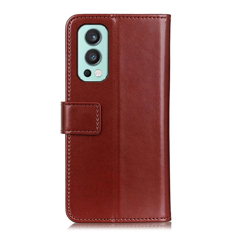 For OnePlus Nord 2 5G 3-Color Pearl Texture Magnetic Buckle Horizontal Flip PU Leather Case with Card Slots & Wallet & Holder