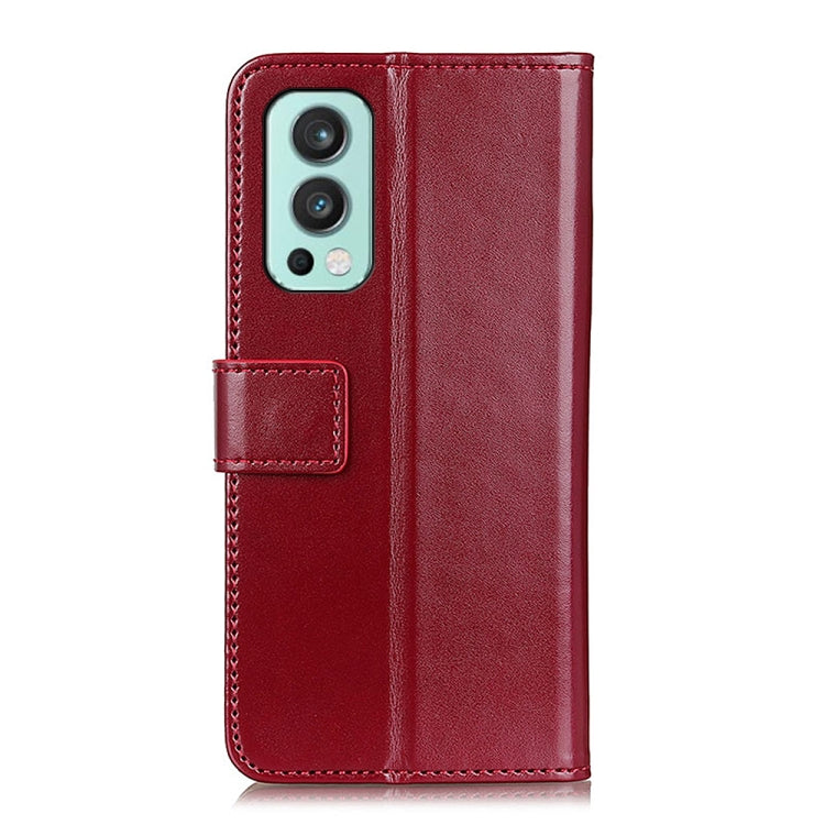 For OnePlus Nord 2 5G 3-Color Pearl Texture Magnetic Buckle Horizontal Flip PU Leather Case with Card Slots & Wallet & Holder
