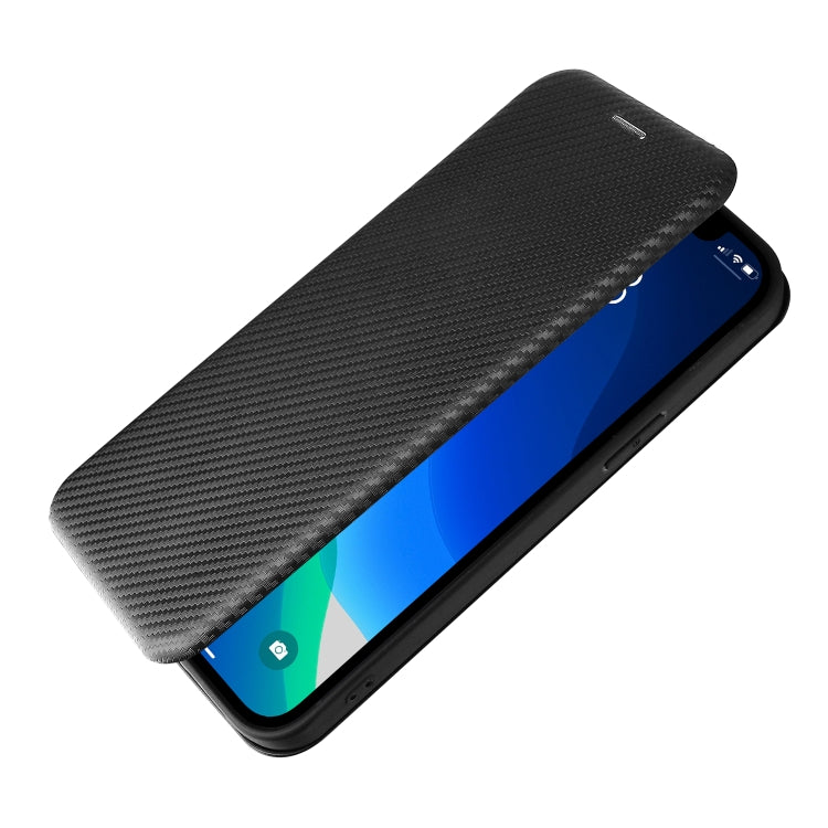 For iPhone 13 Pro Max Carbon Fiber Texture Horizontal Flip TPU + PC + PU Leather Case with Card Slot
