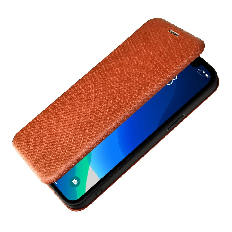 For iPhone 13 Pro Carbon Fiber Texture Horizontal Flip TPU + PC + PU Leather Case with Card Slot