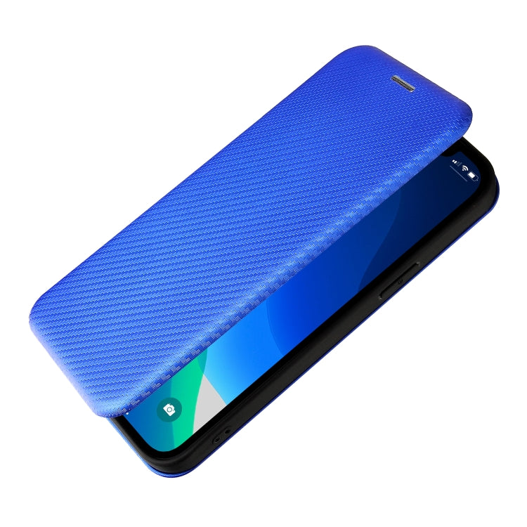 For iPhone 13 Carbon Fiber Texture Horizontal Flip TPU + PC + PU Leather Case with Card Slot