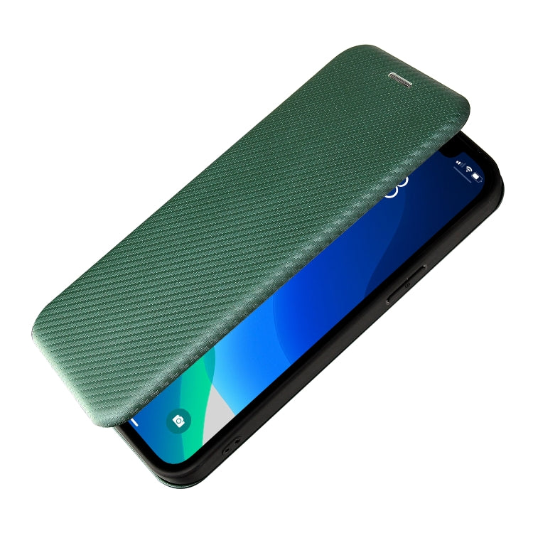 For iPhone 13 Carbon Fiber Texture Horizontal Flip TPU + PC + PU Leather Case with Card Slot