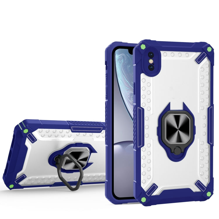 For iPhone X / XS Matte TPU + PC Magnetic Shockproof Case with Ring Holder