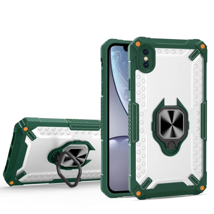 For iPhone X / XS Matte TPU + PC Magnetic Shockproof Case with Ring Holder