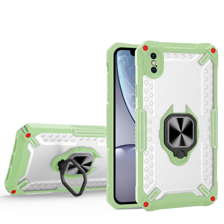 For iPhone X / XS Matte TPU + PC Magnetic Shockproof Case with Ring Holder