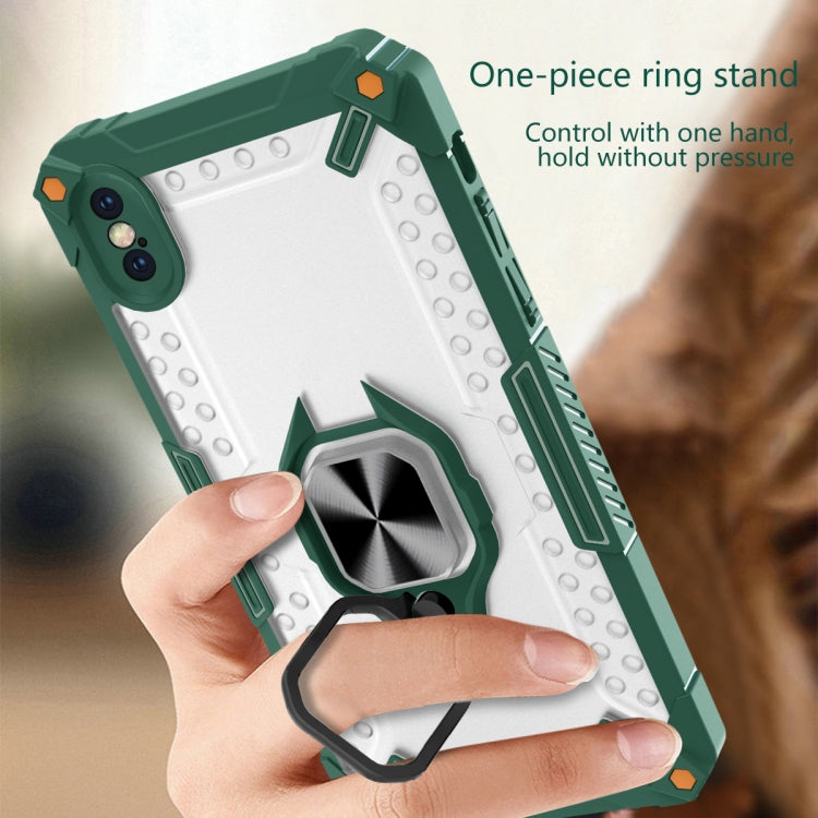 For iPhone X / XS Matte TPU + PC Magnetic Shockproof Case with Ring Holder