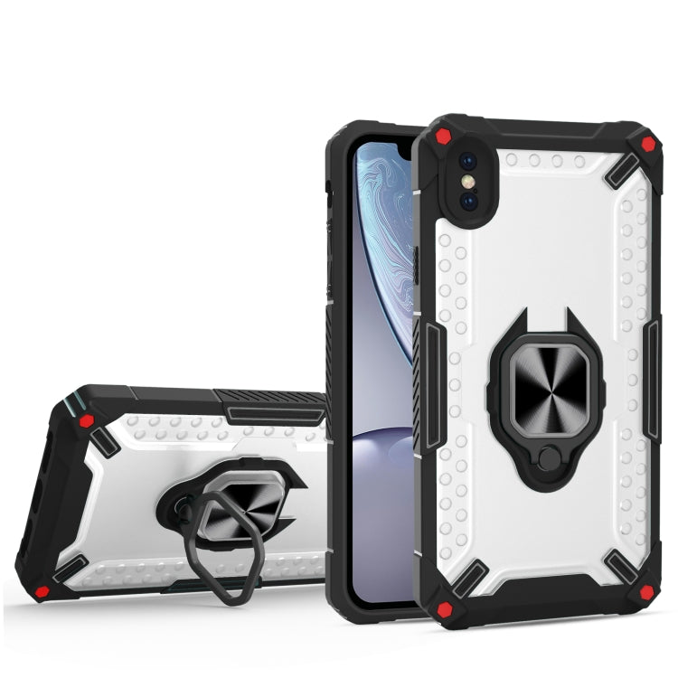 For iPhone XS Max Matte TPU + PC Magnetic Shockproof Case with Ring Holder