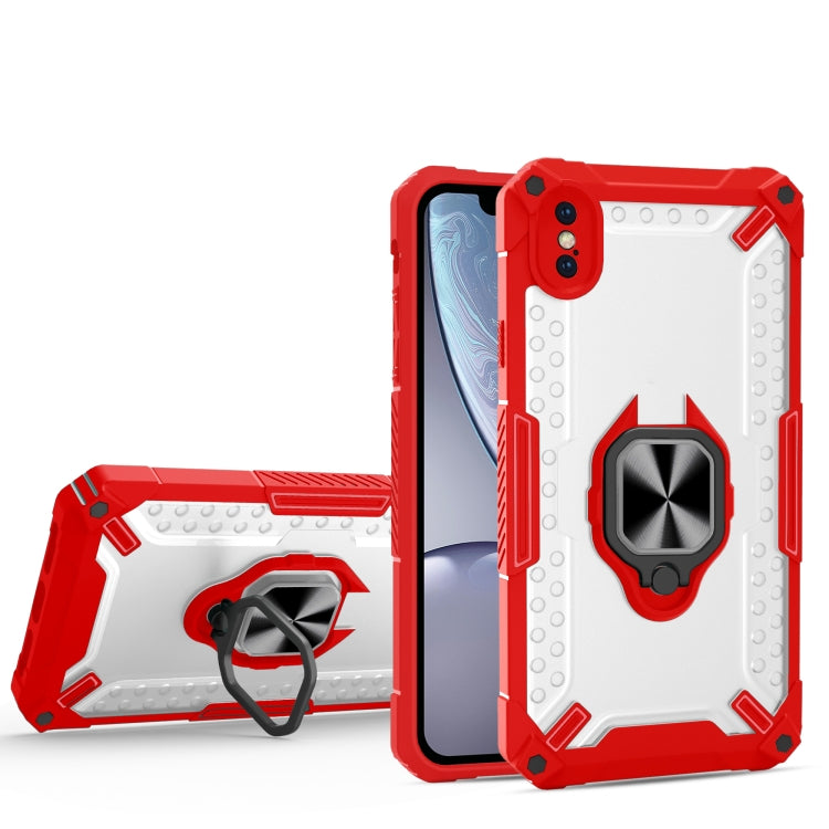 For iPhone XS Max Matte TPU + PC Magnetic Shockproof Case with Ring Holder