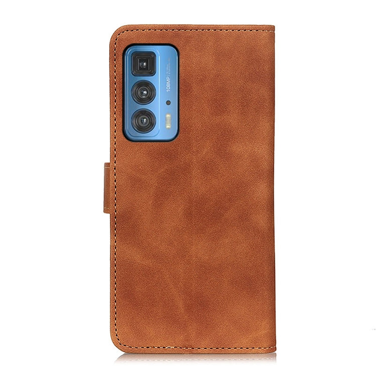 For Motorola Edge 20 Pro KHAZNEH Retro Texture PU + TPU Horizontal Flip Leather Case with Holder & Card Slots & Wallet