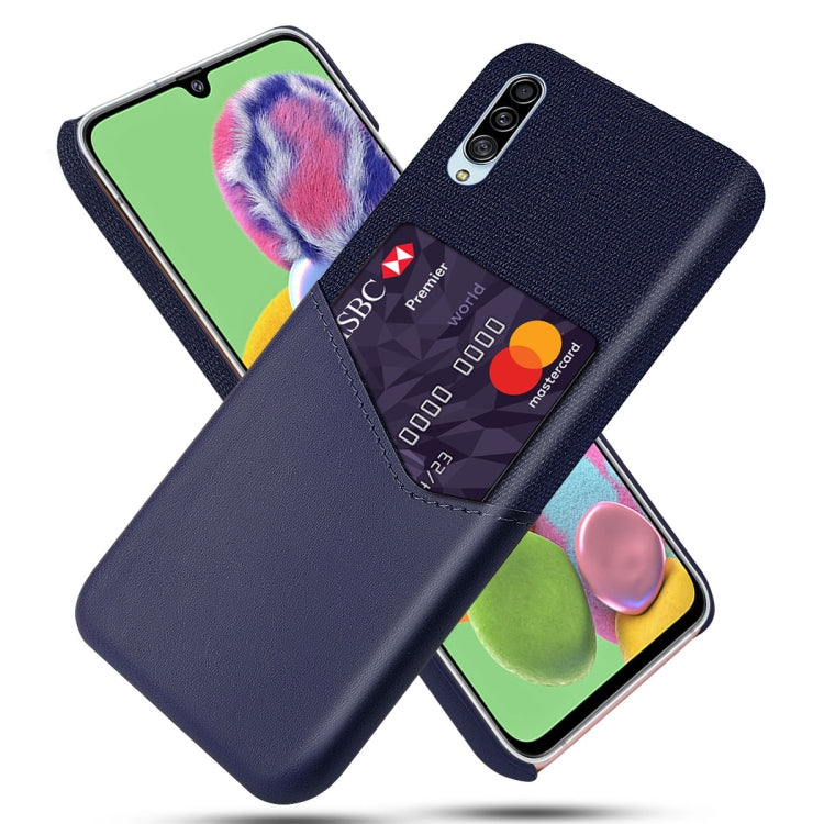 For Samsung Galaxy A90 5G Cloth Texture PC + PU Leather Back Cover Shockproof Case with Card Slot