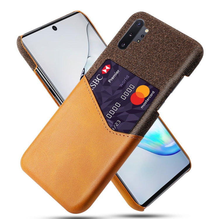For Samsung Galaxy Note10 Lite Cloth Texture PC + PU Leather Back Cover Shockproof Case with Card Slot