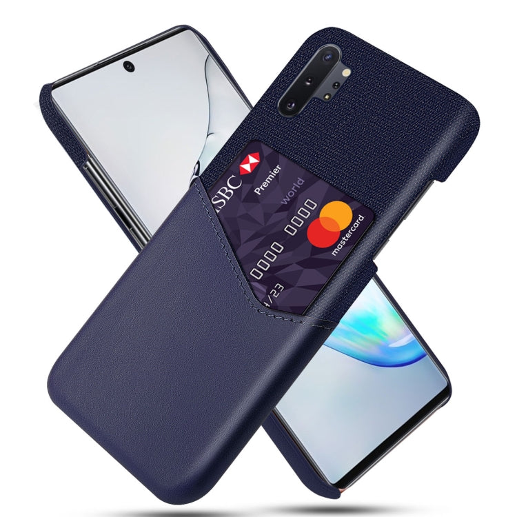 For Samsung Galaxy Note10 Lite Cloth Texture PC + PU Leather Back Cover Shockproof Case with Card Slot