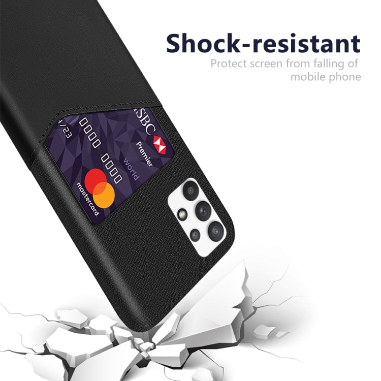 For Samsung Galaxy A32 5G Cloth Texture PC + PU Leather Back Cover Shockproof Case with Card Slot