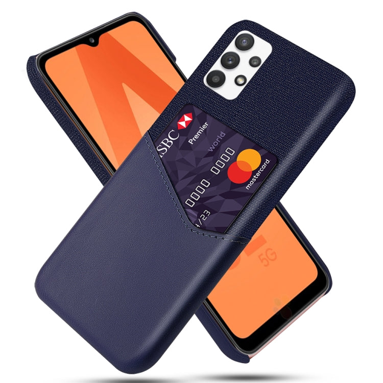 For Samsung Galaxy A32 5G Cloth Texture PC + PU Leather Back Cover Shockproof Case with Card Slot