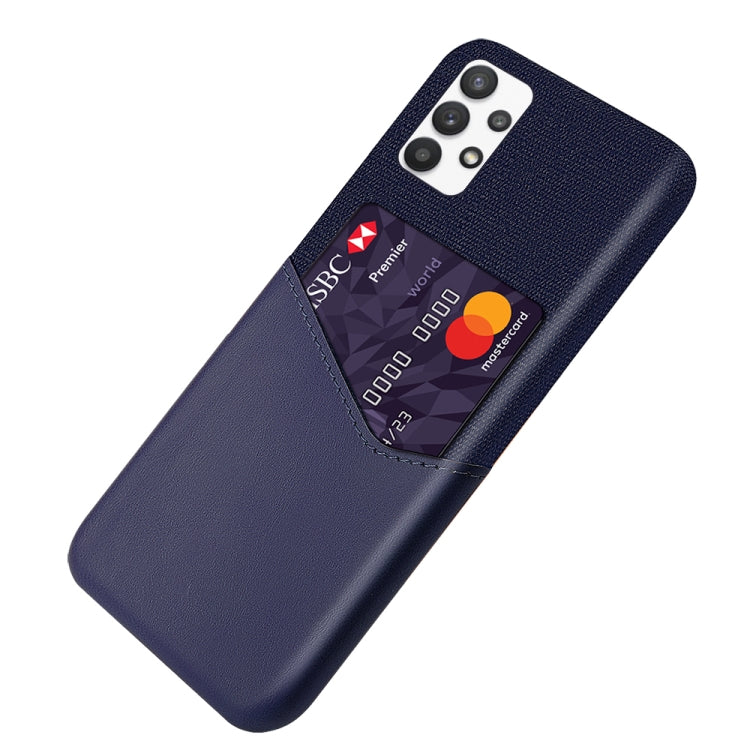 For Samsung Galaxy A32 5G Cloth Texture PC + PU Leather Back Cover Shockproof Case with Card Slot