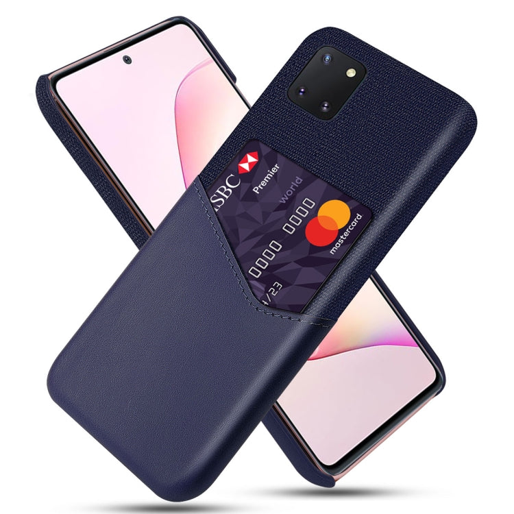 For Samsung Galaxy A81 Cloth Texture PC + PU Leather Back Cover Shockproof Case with Card Slot