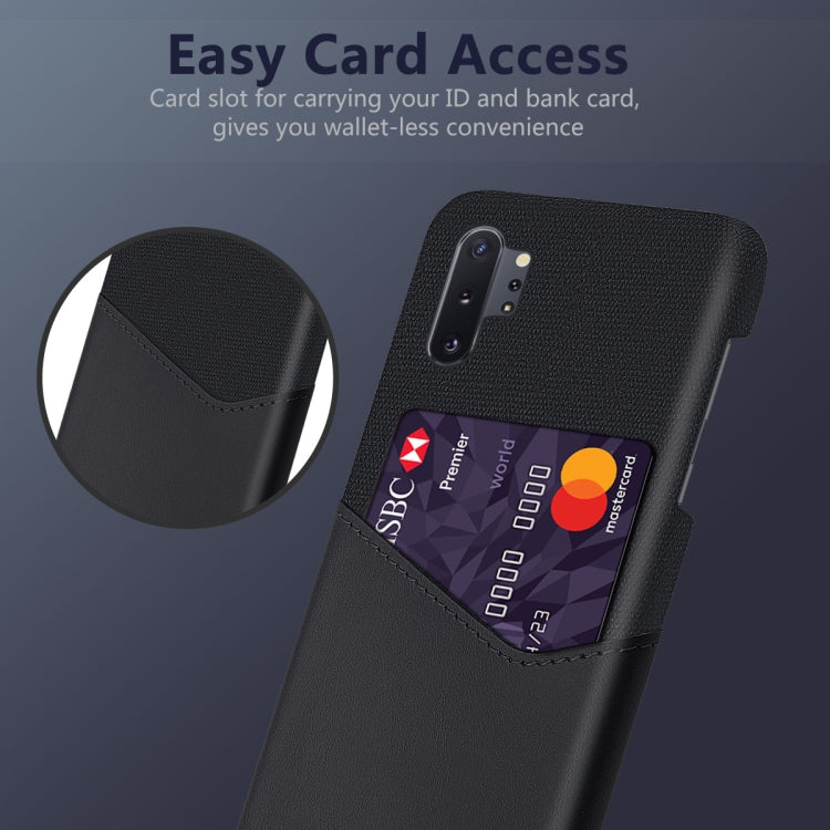 For Samsung Galaxy M80s Cloth Texture PC + PU Leather Back Cover Shockproof Case with Card Slot