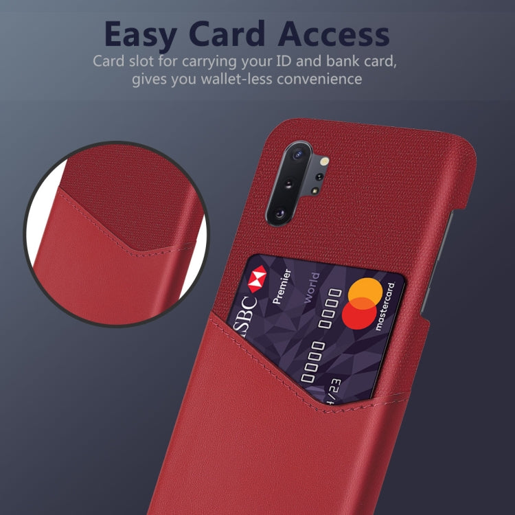 For Samsung Galaxy M80s Cloth Texture PC + PU Leather Back Cover Shockproof Case with Card Slot