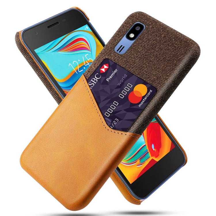 For Samsung Galaxy A2 Core Cloth Texture PC + PU Leather Back Cover Shockproof Case with Card Slot