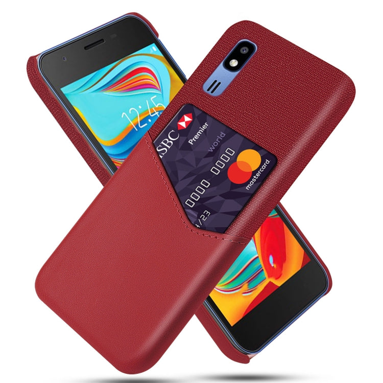 For Samsung Galaxy A2 Core Cloth Texture PC + PU Leather Back Cover Shockproof Case with Card Slot
