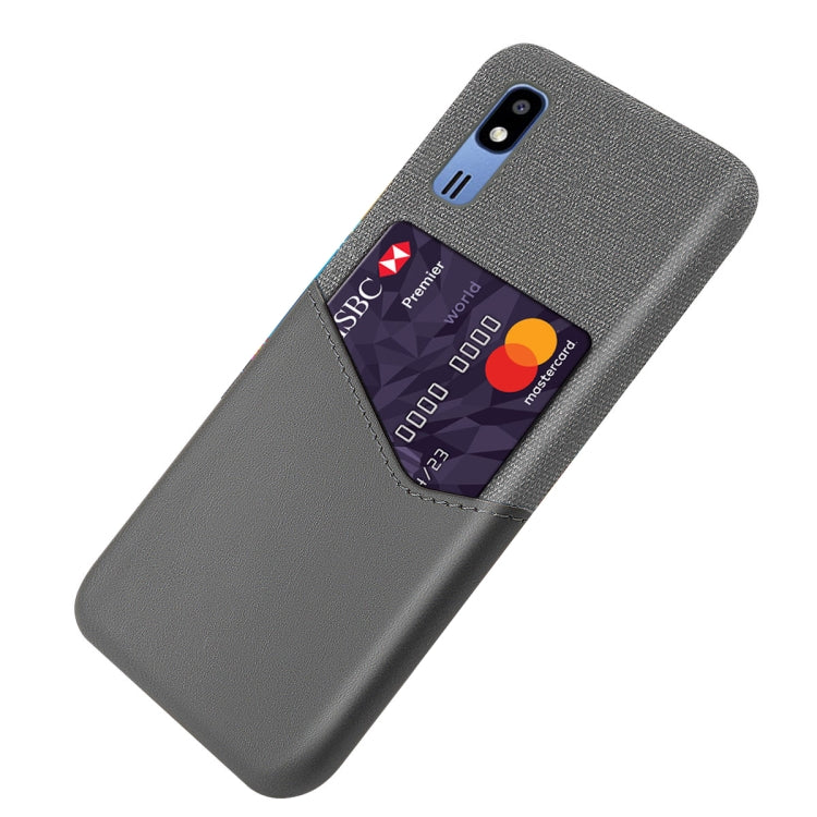 For Samsung Galaxy A2 Core Cloth Texture PC + PU Leather Back Cover Shockproof Case with Card Slot