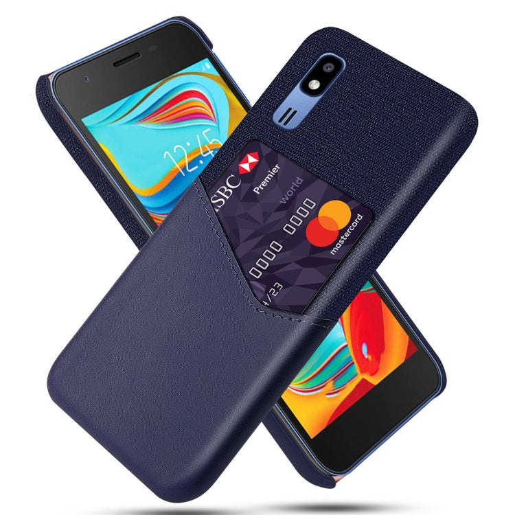 For Samsung Galaxy A2 Core Cloth Texture PC + PU Leather Back Cover Shockproof Case with Card Slot