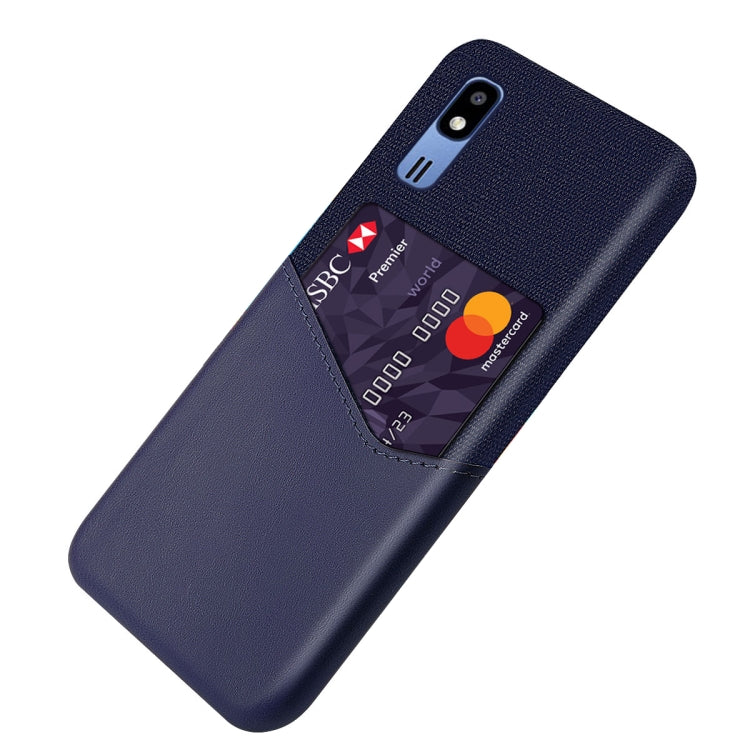 For Samsung Galaxy A2 Core Cloth Texture PC + PU Leather Back Cover Shockproof Case with Card Slot