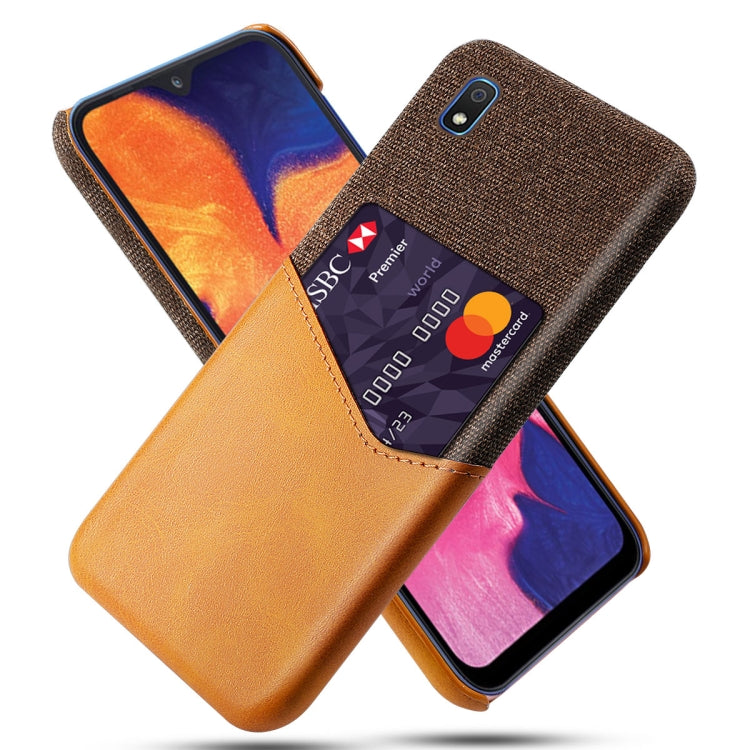 For Samsung Galaxy A10e Cloth Texture PC + PU Leather Back Cover Shockproof Case with Card Slot