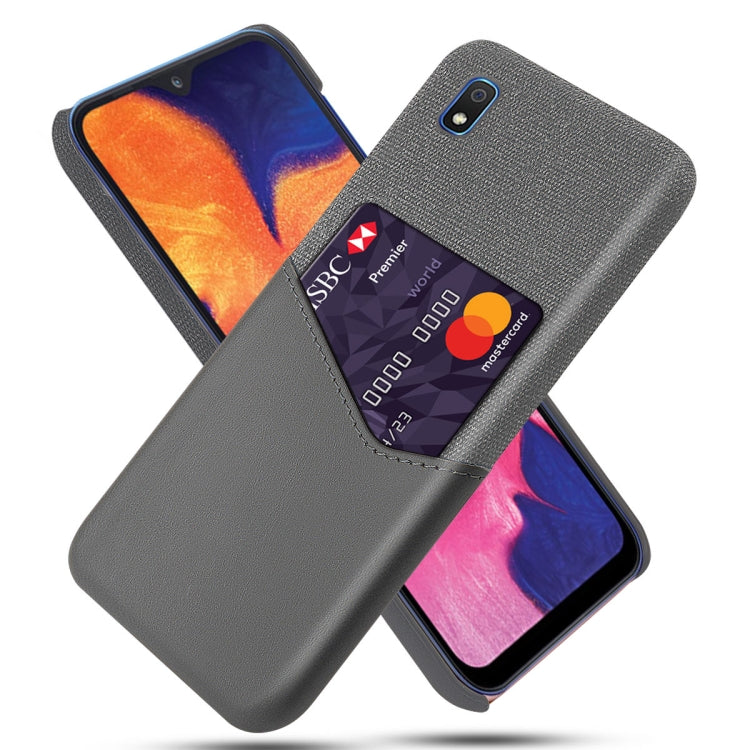 For Samsung Galaxy A10e Cloth Texture PC + PU Leather Back Cover Shockproof Case with Card Slot