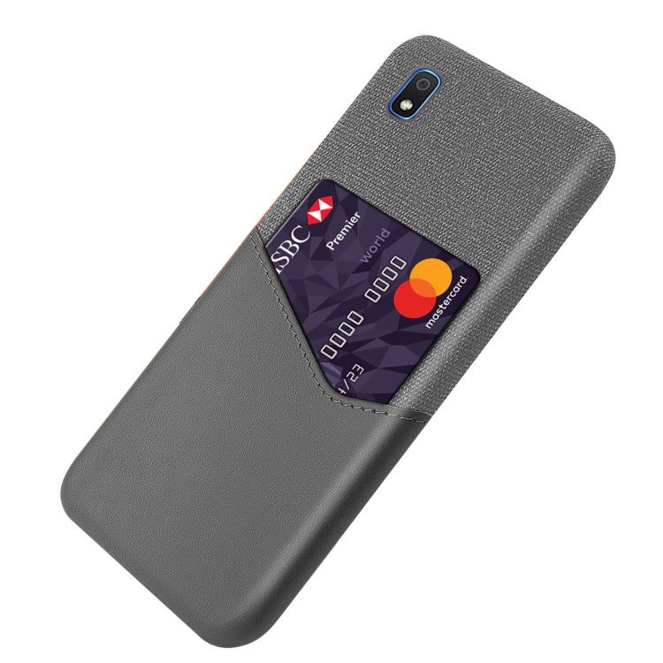For Samsung Galaxy A10e Cloth Texture PC + PU Leather Back Cover Shockproof Case with Card Slot