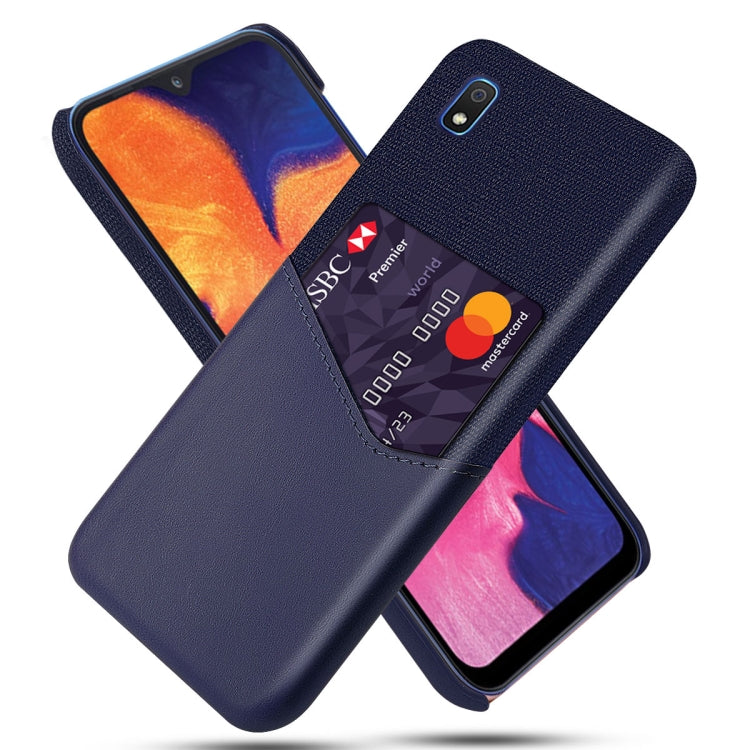 For Samsung Galaxy A10e Cloth Texture PC + PU Leather Back Cover Shockproof Case with Card Slot