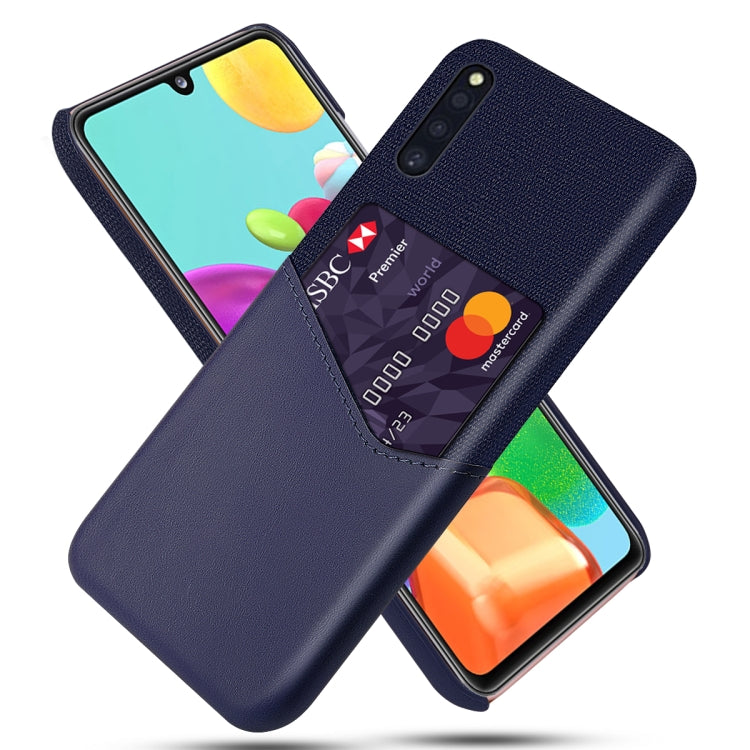 For Samsung Galaxy A41 JE Version Cloth Texture PC + PU Leather Back Cover Shockproof Case with Card Slot