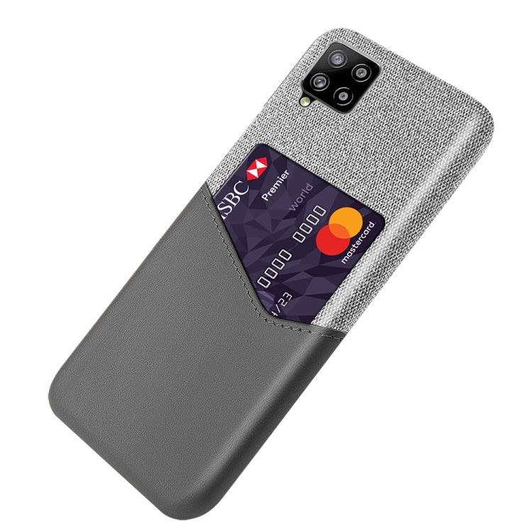 For Samsung Galaxy A42 5G Cloth Texture PC + PU Leather Back Cover Shockproof Case with Card Slot
