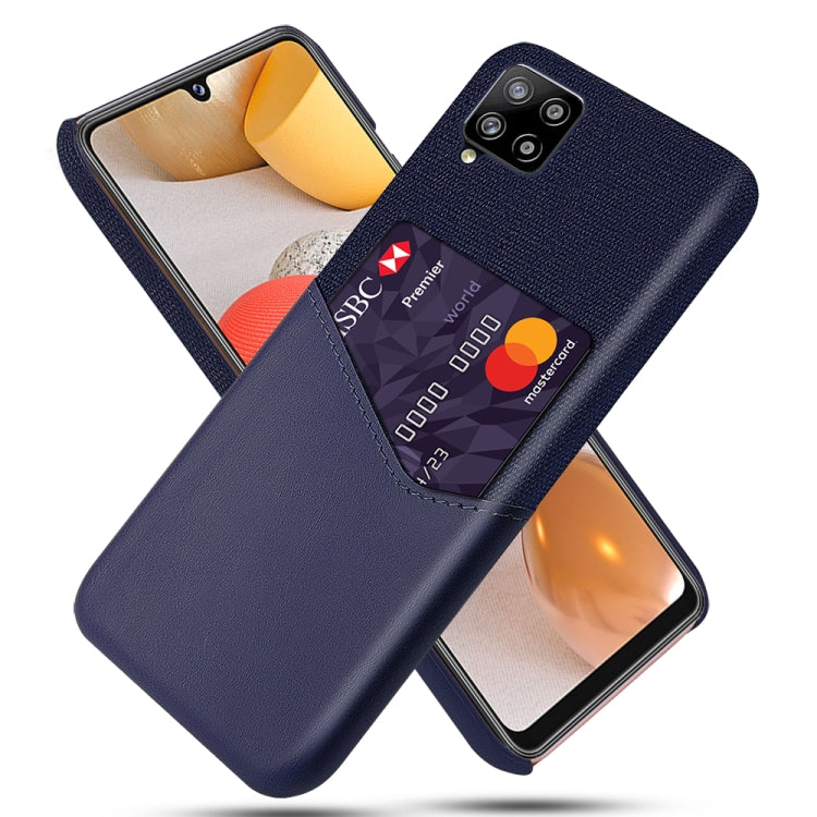 For Samsung Galaxy A42 5G Cloth Texture PC + PU Leather Back Cover Shockproof Case with Card Slot