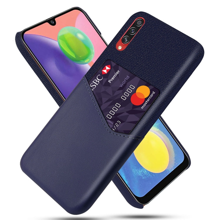 For Samsung Galaxy A70s Cloth Texture PC + PU Leather Back Cover Shockproof Case with Card Slot