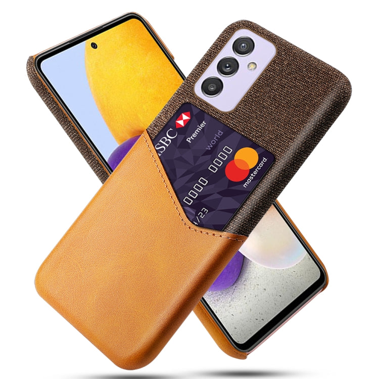 For Samsung Galaxy A82 5G Cloth Texture PC + PU Leather Back Cover Shockproof Case with Card Slot