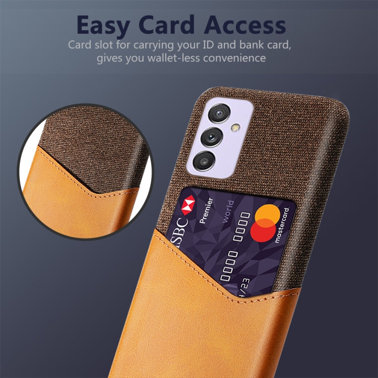 For Samsung Galaxy A82 5G Cloth Texture PC + PU Leather Back Cover Shockproof Case with Card Slot