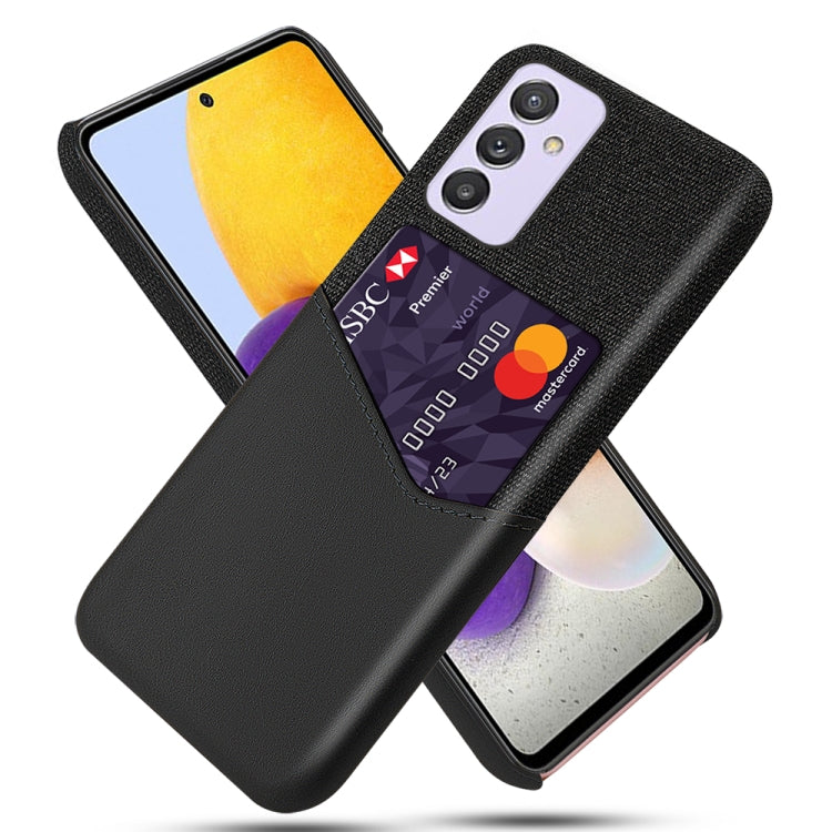 For Samsung Galaxy A82 5G Cloth Texture PC + PU Leather Back Cover Shockproof Case with Card Slot