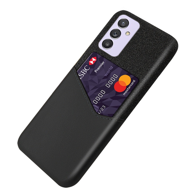 For Samsung Galaxy A82 5G Cloth Texture PC + PU Leather Back Cover Shockproof Case with Card Slot