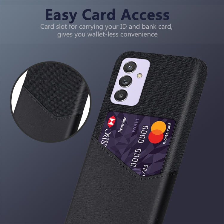 For Samsung Galaxy A82 5G Cloth Texture PC + PU Leather Back Cover Shockproof Case with Card Slot
