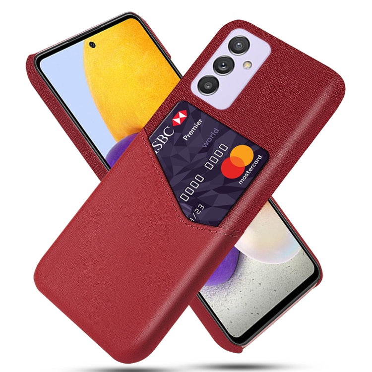 For Samsung Galaxy A82 5G Cloth Texture PC + PU Leather Back Cover Shockproof Case with Card Slot