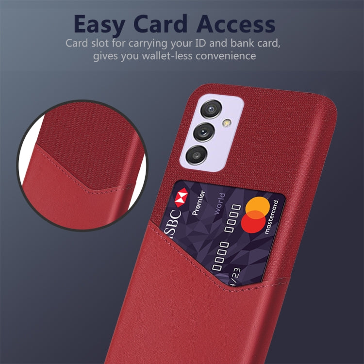 For Samsung Galaxy A82 5G Cloth Texture PC + PU Leather Back Cover Shockproof Case with Card Slot