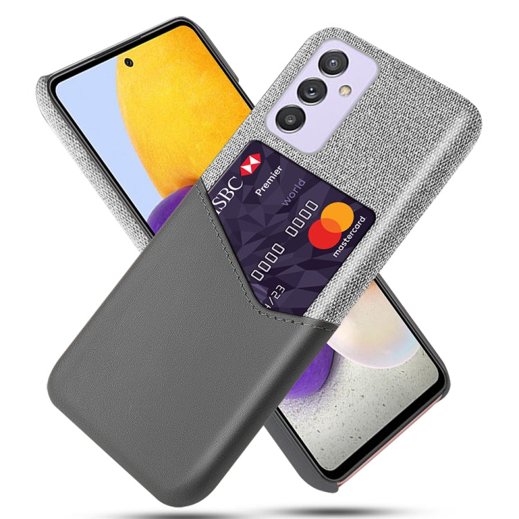 For Samsung Galaxy A82 5G Cloth Texture PC + PU Leather Back Cover Shockproof Case with Card Slot