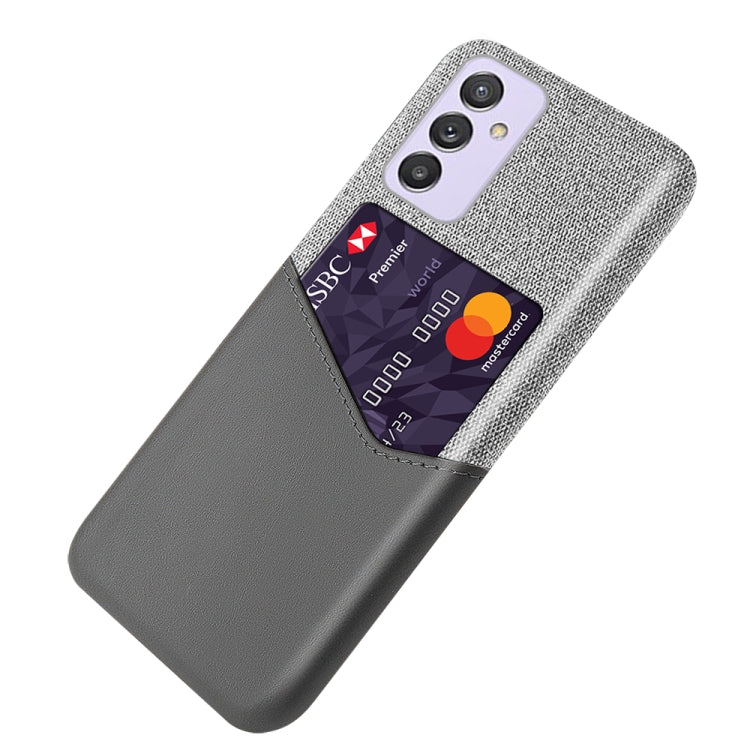 For Samsung Galaxy A82 5G Cloth Texture PC + PU Leather Back Cover Shockproof Case with Card Slot