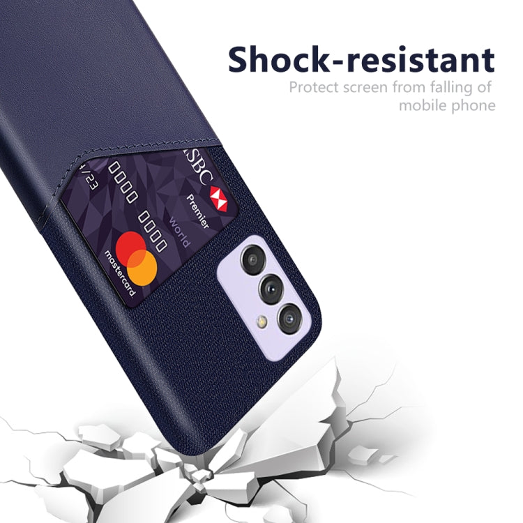 For Samsung Galaxy A82 5G Cloth Texture PC + PU Leather Back Cover Shockproof Case with Card Slot