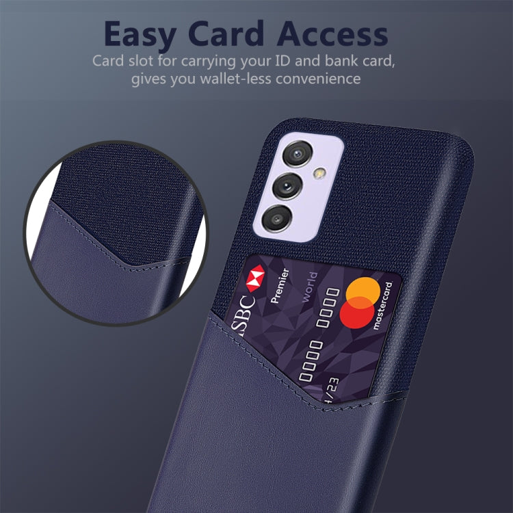 For Samsung Galaxy A82 5G Cloth Texture PC + PU Leather Back Cover Shockproof Case with Card Slot