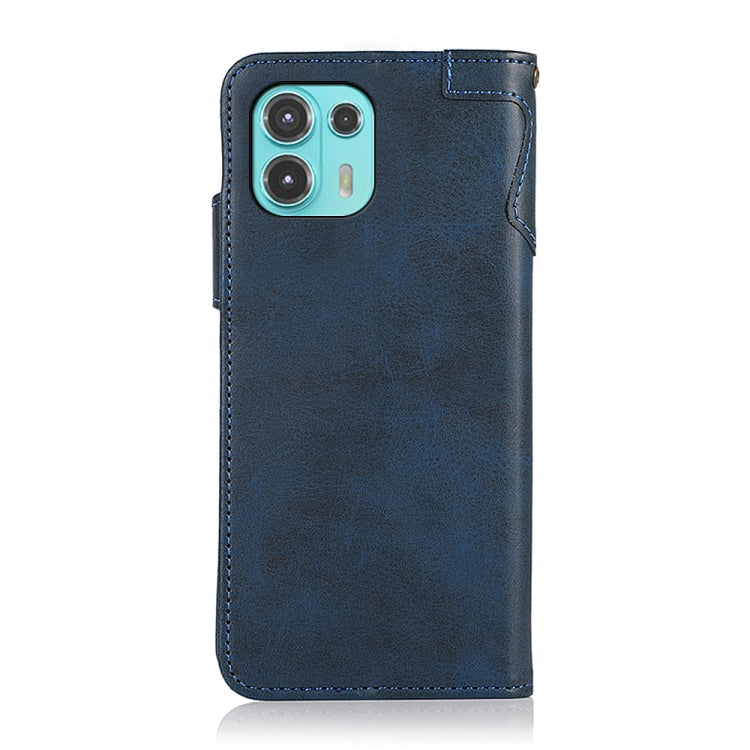 For Motorola Edge 20 Lite KHAZNEH Dual-Splicing Cowhide Texture Horizontal Flip Leather Case with Holder & Card Slots & Wallet & Photo Frame & Lanyard